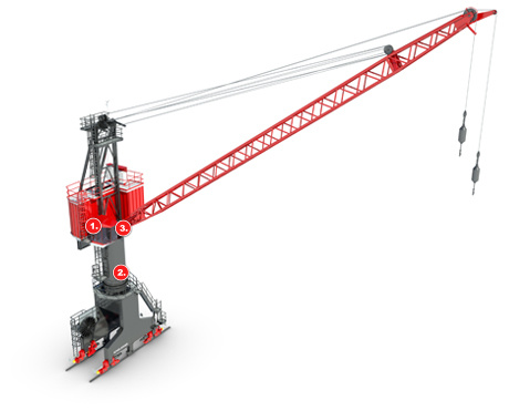 Konecranes Floating Dock Crane featuring Smarter Cabin, safety for operators, and real-time data access